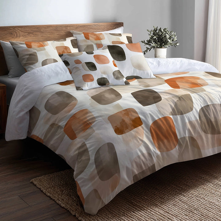 Modern Bedding Set - Warm Shibui Duvet Cover And Cushion Set