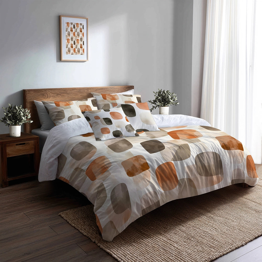 Modern Bedding Set - Warm Shibui Duvet Cover And Cushion Set