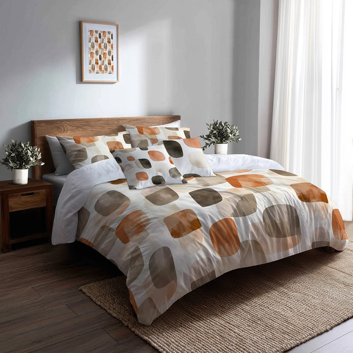 Modern Bedding Set - Warm Shibui Duvet Cover And Cushion Set
