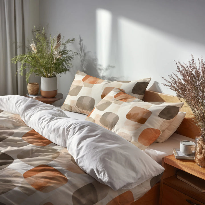 Modern Bedding Set - Warm Shibui Duvet Cover And Cushion Set