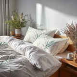 Coastal Bedding Set of 5 - Beach Grass Duvet Cover And Throw Cushion Set