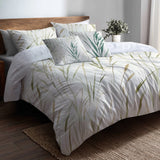 Floral Bedding Set 5 Pcs - Beach Grass Duvet Cover And Throw Pillow Set