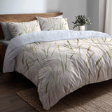 Floral Bedding Set 5 Pcs - Beach Grass Duvet Cover And Throw Pillow Set