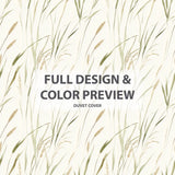 Floral Bedding Set 5 Pcs - Beach Grass Duvet Cover And Throw Pillow Set