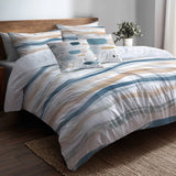 Abstract Bedding Set 5 Pcs - Drift Shore Duvet Cover And Throw Pillow Set