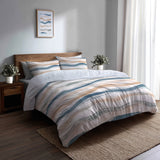 Abstract Bedding Set 5 Pcs - Drift Shore Duvet Cover And Throw Pillow Set