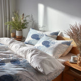 Coastal Bedding Set - Beach Shellfish Duvet Cover And Cushion Set