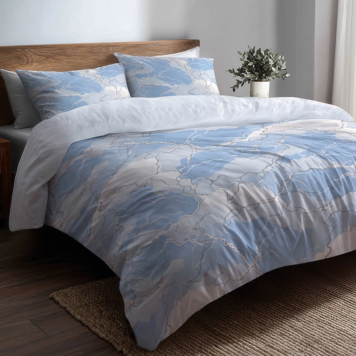 Coastal Bedding Set of 3 - Coastal Line Storm Duvet Cover Set