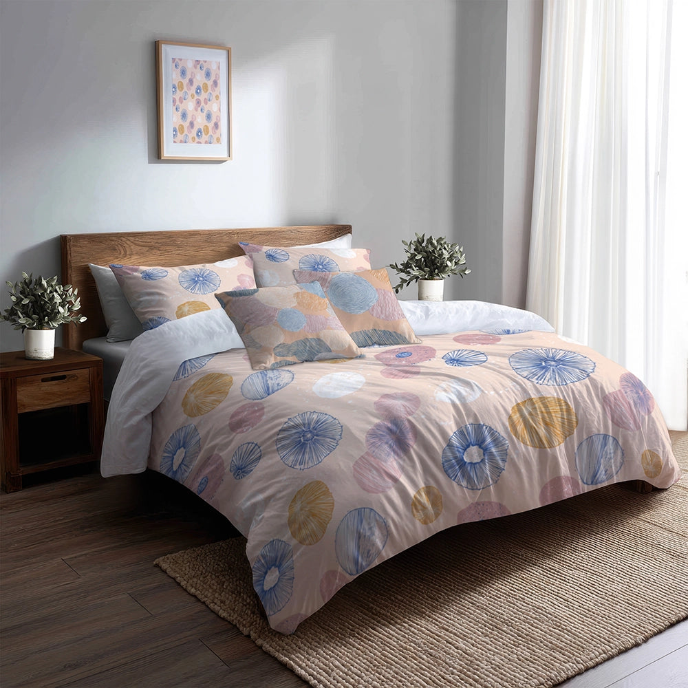 Coastal Bedding Set - Coastal Form Seashell Duvet Cover And Cushion Set