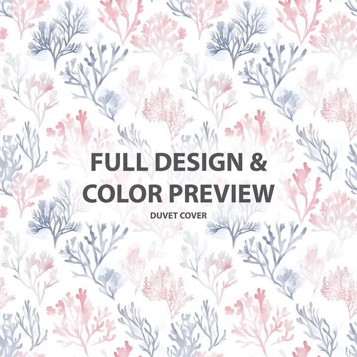 No Pattern Bedding Set - Light Reef Blue And Pink Duvet Cover Set