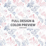 No Pattern Bedding Set - Light Reef Blue And Pink Duvet Cover Set