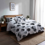 Modern Bedding Set of 5 - Quiet Graphite Duvet Cover And Throw Pillow Set