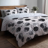 Modern Bedding Set of 5 - Quiet Graphite Duvet Cover And Throw Pillow Set