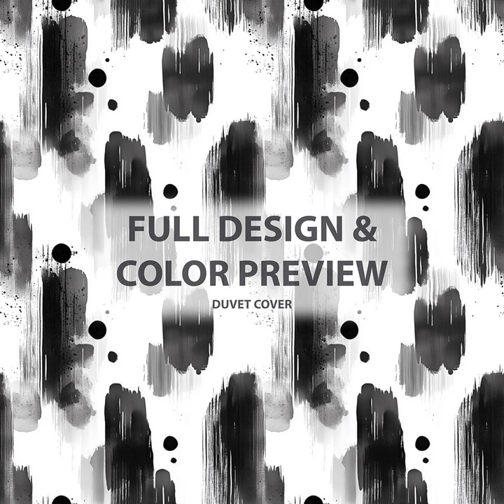 Abstract Duvet Cover Set of 5 - Black Minimal Light Bedding And Throw Pillow Set