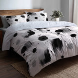 Abstract Bedding Set 5 Pcs - Black Minimal Light Duvet Cover And Throw Pillow Set