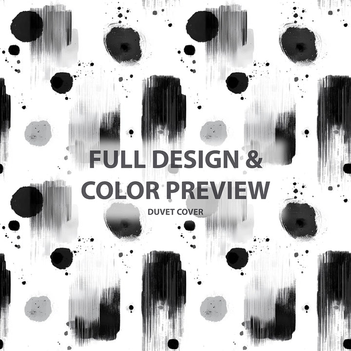 Abstract Bedding Set 5 Pcs - Black Minimal Light Duvet Cover And Throw Pillow Set