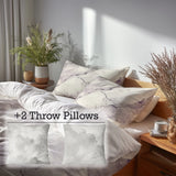 Abstract 5 Pcs Bedding Set - Marble Mist Duvet Cover And Pillow Set