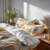 Abstract Bedding Set 5 Pcs - Boho Desert Minimal Duvet Cover And Throw Pillow Set