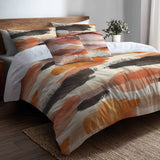 Abstract Duvet Cover Set of 5 - Warm Horizon Bedding And Throw Pillow Set