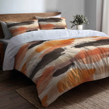 Abstract Duvet Cover Set of 5 - Warm Horizon Bedding And Throw Pillow Set
