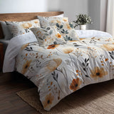 Boho Bedding Set - Botanical Sand Garden Duvet Cover And Cushion Set