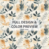 Boho Bedding Set of 5 - Botanical Sand Garden Duvet Cover And Throw Pillow Set