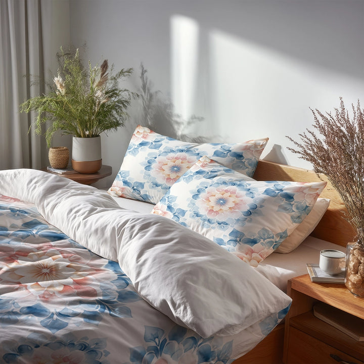 Boho Bedding Set of 3 - Boho Mandala Pastel Duvet Cover Set