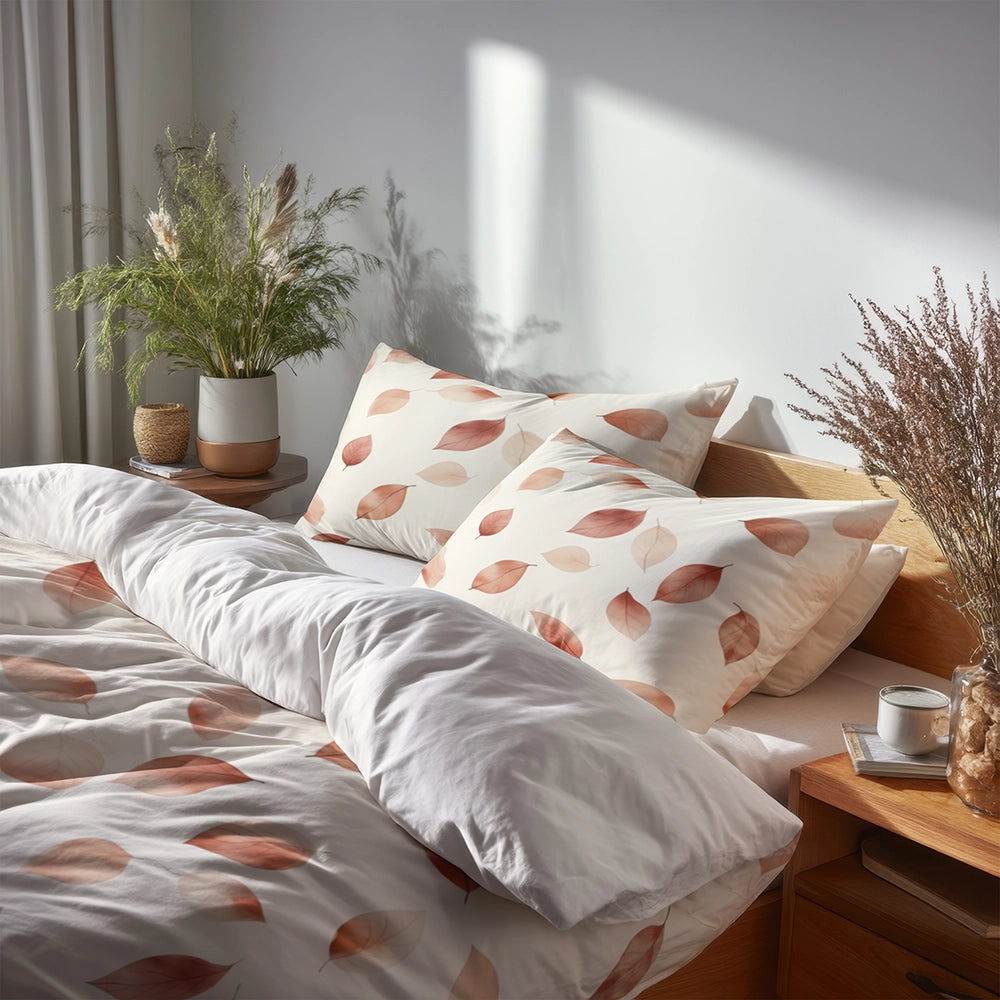 Boho 3 Pcs Bedding Set - Boho Nature Earthy Duvet Cover with Shams