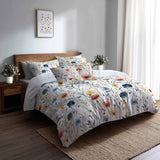 Boho Bedding Set - Boho Meadow Flowers Duvet Cover And Cushion Set