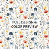 Boho Bedding Set - Boho Meadow Flowers Duvet Cover And Cushion Set