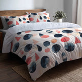 Boho Bedding Set of 5 - Blue And Pink Boho Totem Duvet Cover And Throw Pillow Set