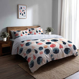 Boho Bedding Set of 5 - Blue And Pink Boho Totem Duvet Cover And Throw Pillow Set