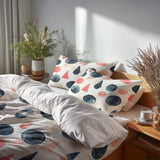 Boho Bedding Set of 5 - Blue And Pink Boho Totem Duvet Cover And Throw Pillow Set