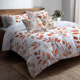 Floral 5 Pcs Bedding Set - Terra Leaves In Autumn Duvet Cover And Pillow Set