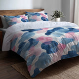 Boho Bedding Set 3 Pcs - Blue And Pink Soft Cloud Duvet Cover Set