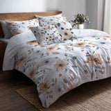 Boho Bedding Set of 5 - Nomadic Bloom Duvet Cover And Throw Pillow Set