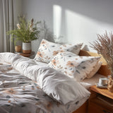 Boho Bedding Set of 5 - Nomadic Bloom Duvet Cover And Throw Pillow Set