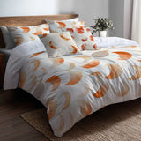 Modern Bedding Set of 5 - Terracotta Moon Duvet Cover And Throw Cushion Set