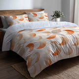 Modern Bedding Set of 5 - Terracotta Moon Duvet Cover And Throw Cushion Set