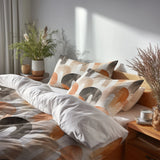 Arc Bedding Set 5 Pcs - Boho Calm Arches Duvet Cover And Throw Pillow Set