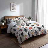 Abstract Duvet Cover Set of 5 - Boho Tribe Marks Bedding And Throw Pillow Set