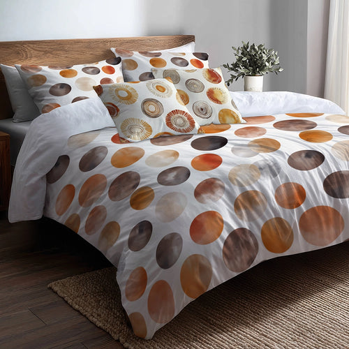 Geometric 5 Pcs Bedding Set - Boho Circle Duvet Cover And Pillow Set