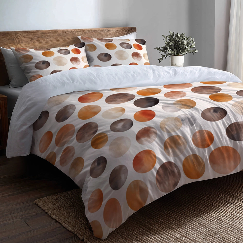 Geometric 5 Pcs Bedding Set - Boho Circle Duvet Cover And Pillow Set
