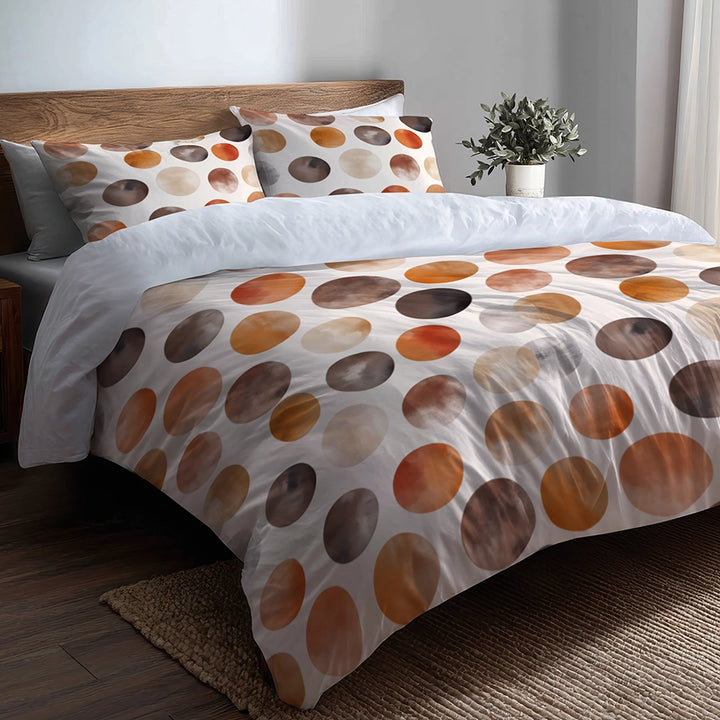 Geometric 5 Pcs Bedding Set - Boho Circle Duvet Cover And Pillow Set