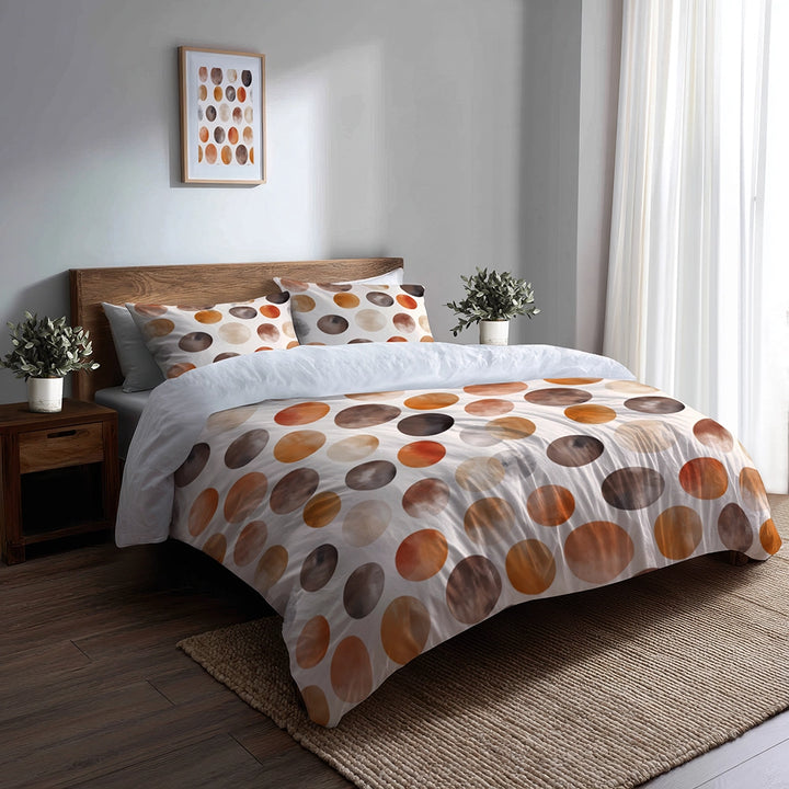 Geometric 5 Pcs Bedding Set - Boho Circle Duvet Cover And Pillow Set