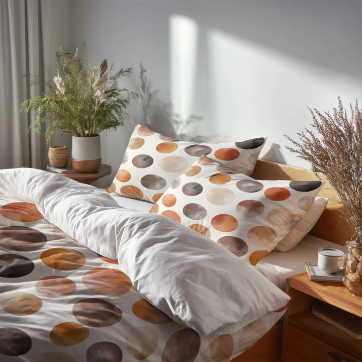Geometric 5 Pcs Bedding Set - Boho Circle Duvet Cover And Pillow Set