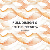 Abstract 5 Pcs Bedding Set - Orange And White Terra Lines Duvet Cover And Pillow Set