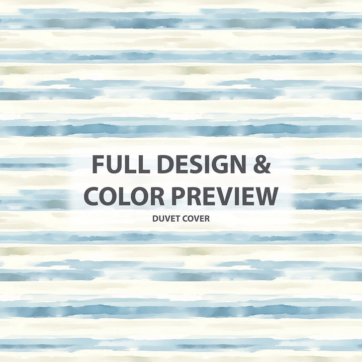 Modern Bedding Set of 3 - Blue And Beige Soft Horizon Duvet Cover Set