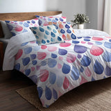 Paisley Duvet Cover Set of 5 - Blue And Red Teardrops Bedding And Throw Pillow Set