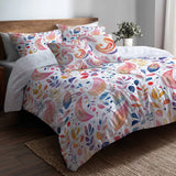 Paisley 5 Pcs Bedding Set - Summer Glam Paisley Petals Duvet Cover And Pillow Set